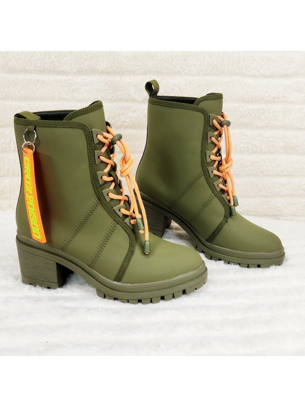 Stellar Olive Army Green Water Resistant Combat Boots Brand New
